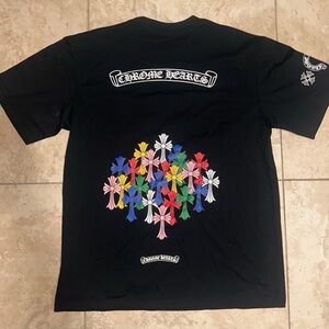 Chrome Hearts Multicolor Floral Black Tee